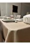 Polyester Linen Linen Glitter Tablecloth Stone Color + 12 Napkins - 4