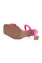 3025-23Y Women's Two-Row Strappy Goblet Heeled Slippers Fuchsia - 5