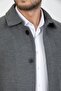 Men's Gray Slim Fit Long Wool Blend Stitched Shirt Collar Coat&Coat - 6