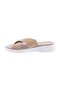 101-23Y Women's Cross Strap Slippers Beige - 3
