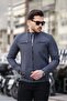 Men's Gray Water and Windproof Slim Fit Lined Seasonal Jacket - 3