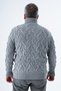 Big Size Men's Gray Turtleneck Rice Hair Braided Wool Knitwear Knitted Sweater Trist-2118 - 3