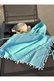 Organic Muslin Hooded Children's Poncho Turquoise Beach -Baby Bathrobe