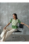 Women's Linen Fabric Detailed Openwork Lace Knit Knitwear Blouse - 3