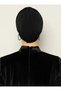 Black Women's Turban - Cross Three-band, External Bonnet Ready - 3