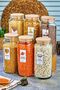 Labeled Wooden Vacuum Lid 1.3 Lt Glass Jar Set of 6 Storage Container 1300 ml