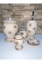 Naomi Ceramic Red 5-Piece Snow Patterned Bathroom Set - 3