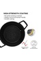 Stockpot w/ Glass Lid 5.7L, Non Stick Marble Coating Aluminum Stockpot 28x13.5cm (Black) - 5