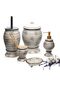 Naomi Ceramic Red 5-Piece Snow Patterned Bathroom Set
