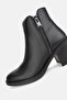 Women's Black Genuine Natural Leather Thick-Heeled Boots & Booties - 5