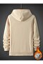 Men's Beige Beer Printed 3 Thread Hooded Hoodie Sweatshirt - 2