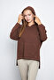 Women's V-Neck Hooded Oversize Sweatshirt with Kangaroo Pocket - 4