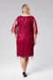 Plus Size V-Neck Fringe Sequin Embroidered Evening Dress-BURGUNDY - 5