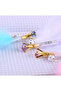 Feather Pen Diamond Stone 0.7 Nib 2 Pieces Stylish Imported Press Tip School Pen - 3