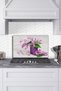 Purple Lilac Glass Stove Protector - for Kitchen Built-In and Countertop, Tempered and Rhoded