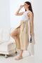 Open Side Tie Linen Skirt - 4