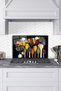 Glass Stove Back Protector - Kitchen Built-In and Countertop Protection with Colorful Spices, Tempered and Rhodes