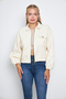 Women's Balloon Sleeve Pocket Zipper Shirt Collar Jacket - 6