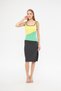 Women's Midi Dress - Square Collar, Slit, Block Sleeveless - 4