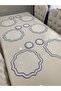 12 Pieces of First Quality Linen Embroidered Leaf Pattern Placemat and Presentation Napkin