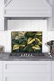 Green Leaf Glass Stove Protector - with Tempered and Rod for Kitchen Built-In and Countertop