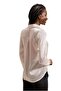 Women's Cream Classic Satin Buttoned Classic Shirt - 2