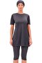 Half Sleeve Plain Semi Hijab Swimsuit 7832 Anthracite Plus Size - 2