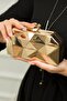 Women's Gold Metal Evening Dress Bag - 3