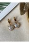 White Mother of Pearl Heart 1st Class Steel Earrings