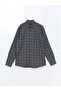Lcwaikiki Classic Anthracite Plaid Regular Fit Long Sleeve Plaid Men's Shirt