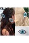 Green Bone Peg Hair Clip - Eye Pattern (1 Pc)