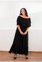 Evening Dress, Evening Dress Women's Ballerina Collar Plus Size Zero Sleeve Black Chiffon Dress - 4