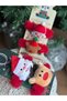 New Year's Imported luxury fluffy red furry Santa Claus with deer toy rubber buckle female child set no2 - 2