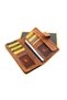 Brown Unisex Placket Vintage Crazy Genuine Leather Wallet Card Holder - 4