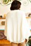 Women's Ecru Chunky Braid Knitwear Cardigan HRK-19000082 - 7
