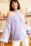 Women's Lilac Cross Collar Knitwear Sweater KZK-19000192 - 3