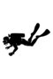 Diver Scuba Diving Frog Man Auto Sticker Car Windshield Sticker Black 25 X 17 Cm