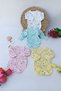 4 Pieces Newborn Baby Girl Snap-On Bodysuit with Gloves - 2