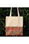 Canvas Cloth Bag with Inner Pocket and Velcro 36 X 40 cm Symmetrical Carpet Pattern