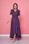 Women's Purple Plum Plus Size Asymmetrical Cut Dress - 4