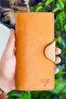 Unisex Axel Crazy Leather Mustard Yellow Portfolio Wallet