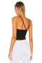 Women's Black Silk Jersey Crop Top with String Straps - 2