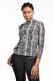 Transparent Leopard Patterned Women's Blouse - Black