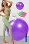 8 Piece Pilates Set Plates Set Pilates Ball 3 Piece Resistance Band Light Medium Hard Band Pump Purple Set - 3