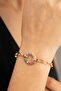 Women's Colorful Stone Detailed Ring Model Chain Bracelet - 2