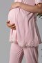 Effortt Pink Lace Maternity Pajama Set - 6