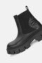 Women's Black Genuine Natural Leather Thick Heel Chelsea Boots & Booties - 6