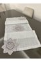 Gray Glitter Gardenia Motif Runner 40x120 cm