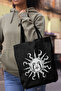 Black Gabardine Unisex Canvas Bag - Güneş - 4