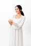 Women's Ecru Maternity Nightgown & Dressing Gown Set with Lace Detail C6T0N1O2 - 6